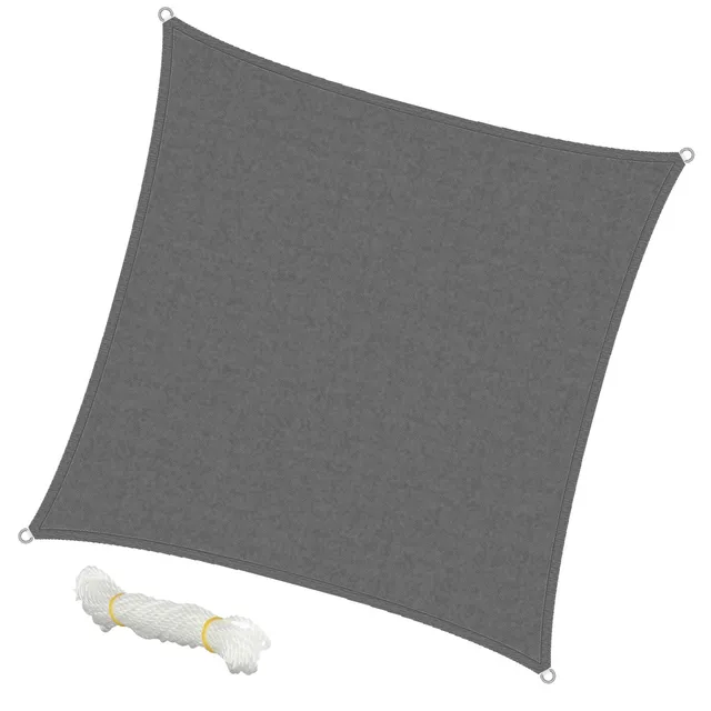 ECD Germany Garten voile d'ombrage 3,6x3,6 m gris HDPE