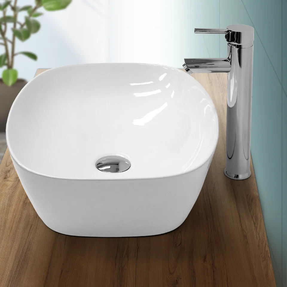 ECD Germany Sanitär vasque à poser ovale 505x385 blanc céramique