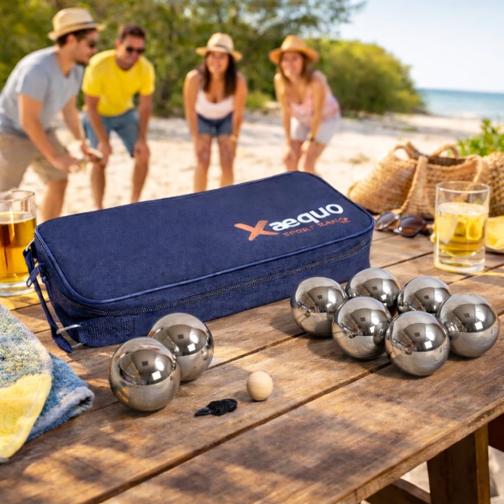 Shop-Story Loisirs Jeu Pétanque Métal 8 Boules 73 mm Housse