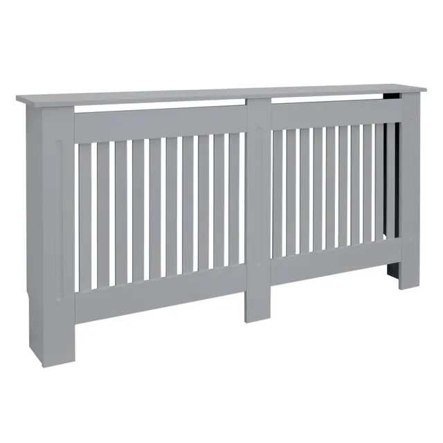 ECD Germany Cache-radiateur MDF gris 152x19x82 cm Landhaus
