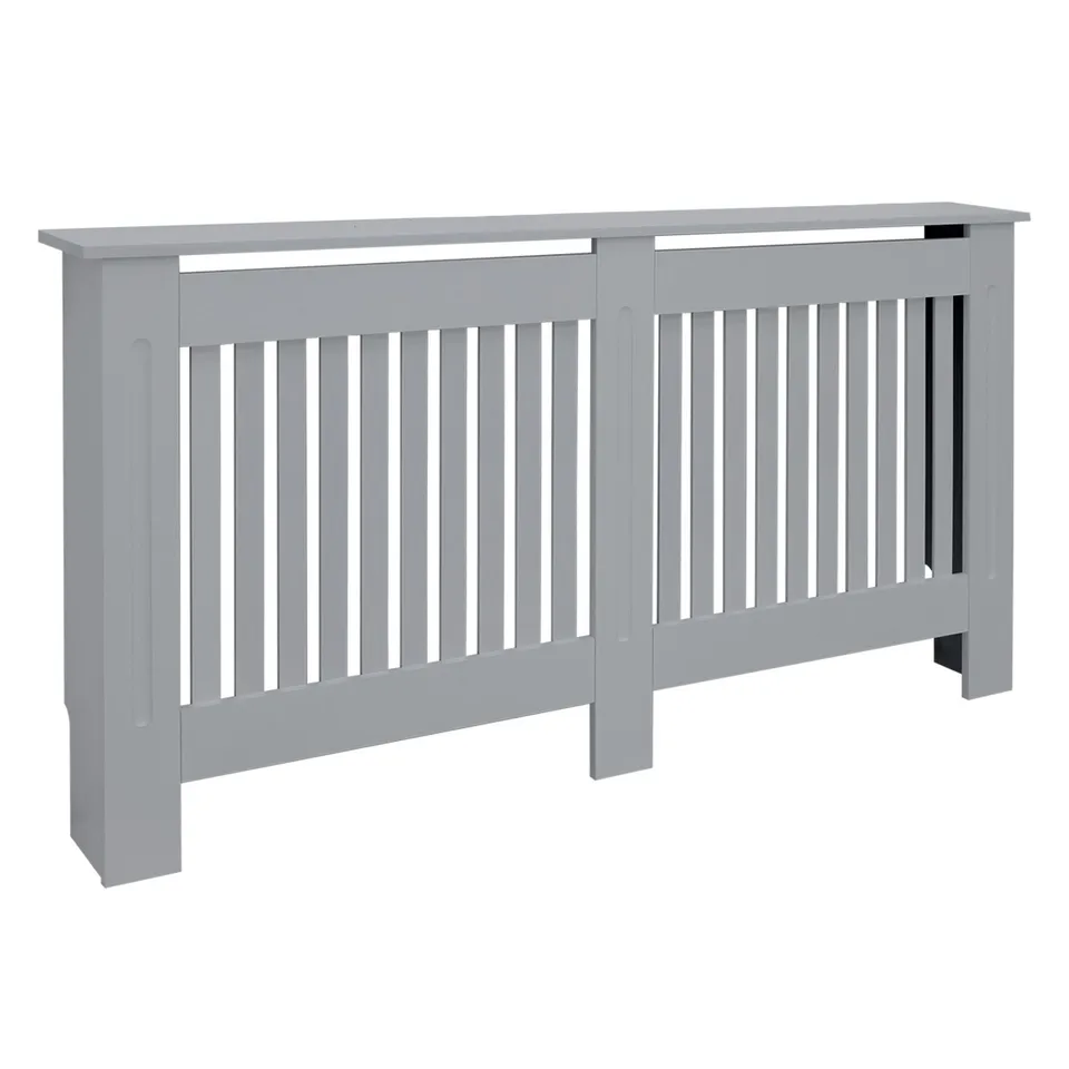 ECD Germany Cache-radiateur MDF gris 152x19x82 cm Landhaus