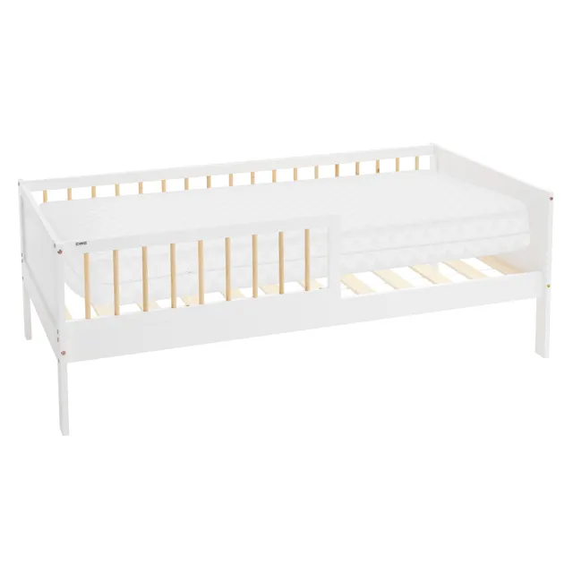 ECD Germany Kinder lit enfant 80x160 blanc matelas barrière