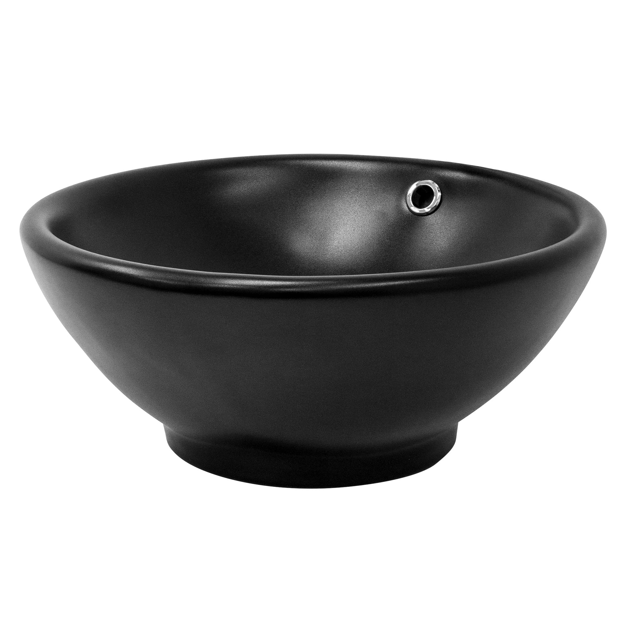 LuxeBath Vasque ronde céramique noir 42 cm avec bonde