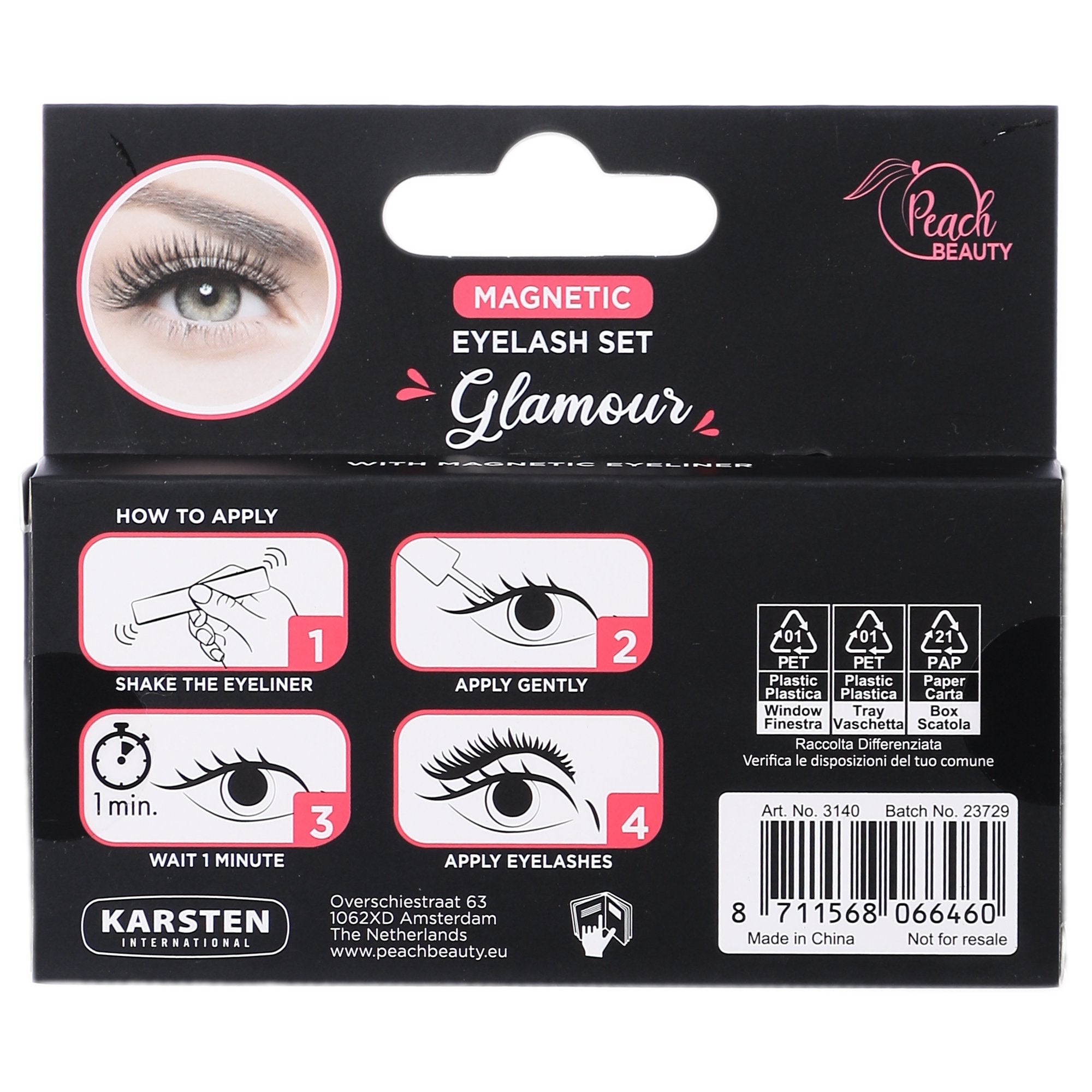 Kit 2 faux-cils magnétique avec eyeliner magnétique réutilisable