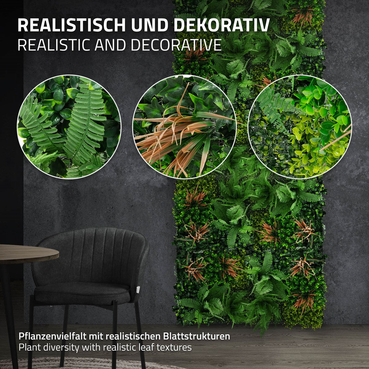 ECD Germany Haus & Wohnen Mur végétal artificiel tropical lot 4