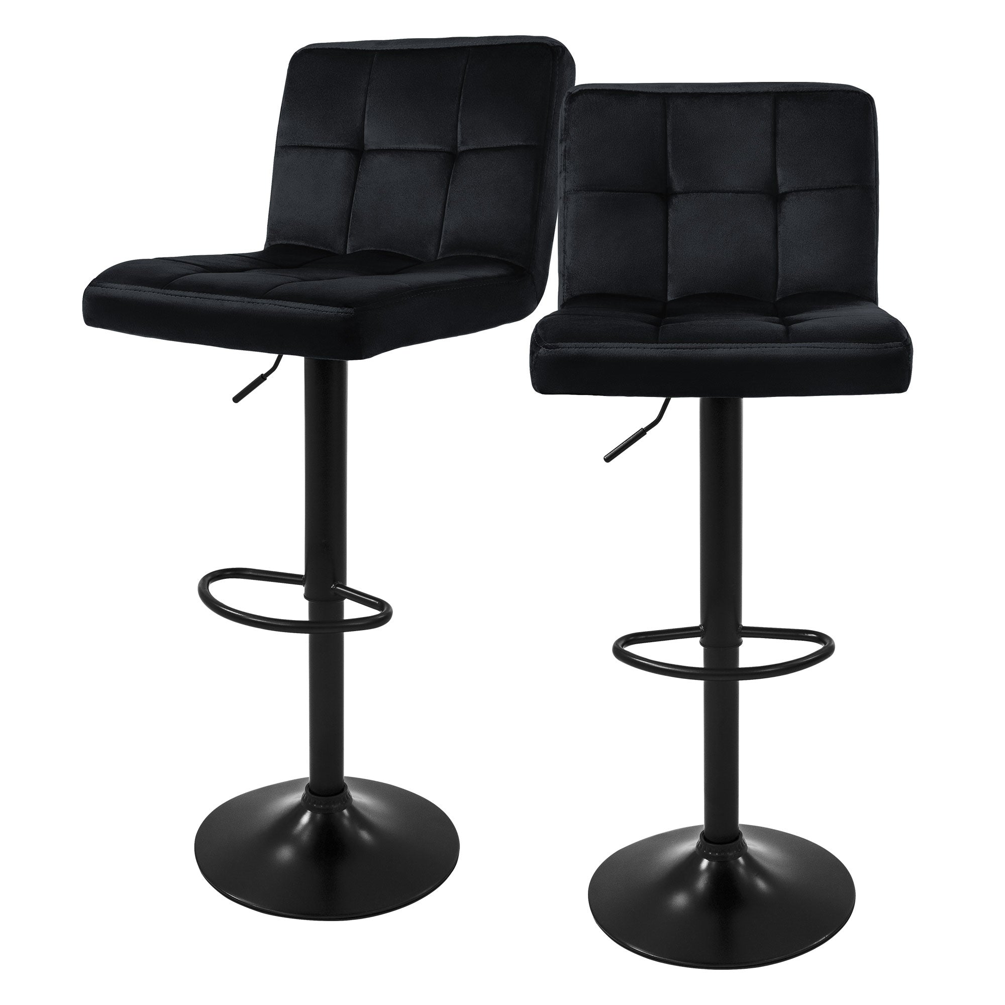 ECD Germany Möbel tabouret de bar velours gris réglable dossier