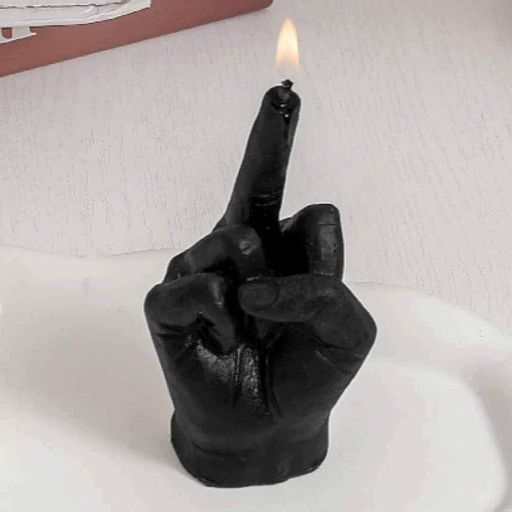 Shop-Story Middle Finger Candle bougie doigt d'honneur noire cire soja