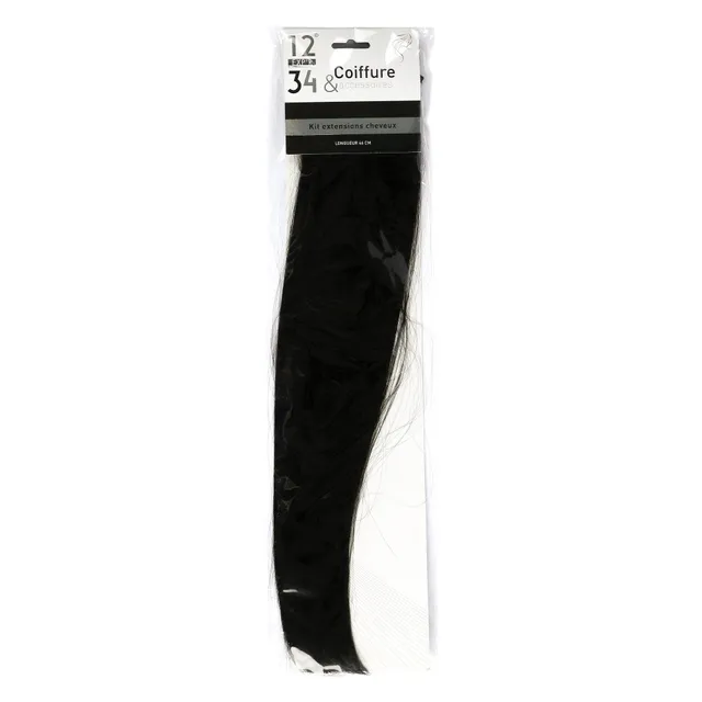 Stokomani Beauté extensions cheveux clips noires 46 cm