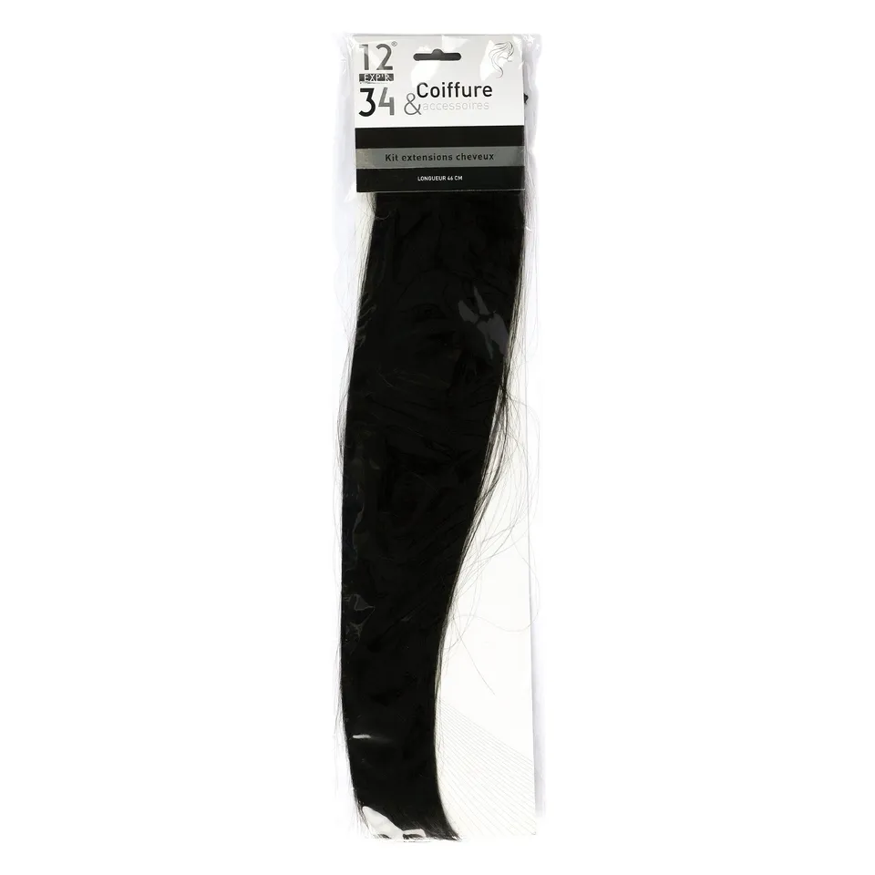 Stokomani Beauté extensions cheveux clips noires 46 cm