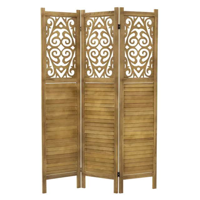 ECD Germany Möbel Tokio paravent bois brun 170x121 cm