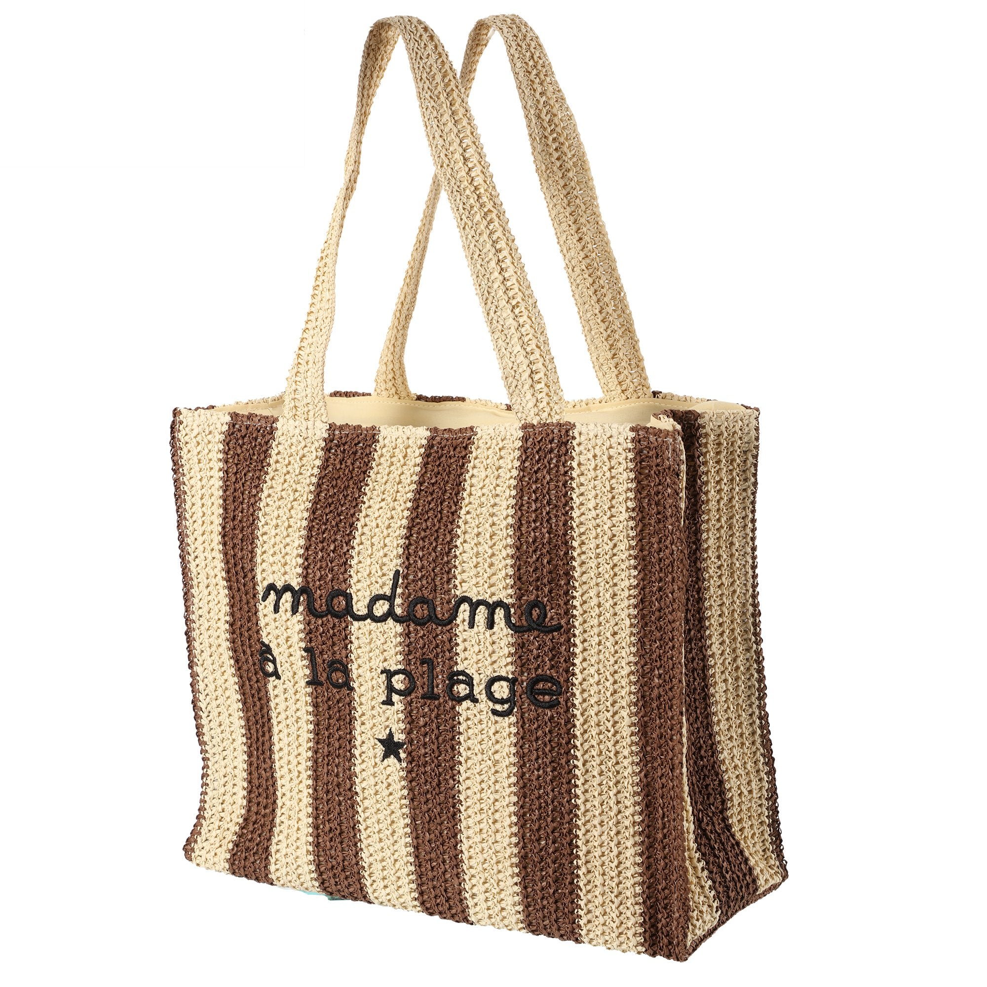 Stokomani Sac de plage marron léger piscine vacances cabas