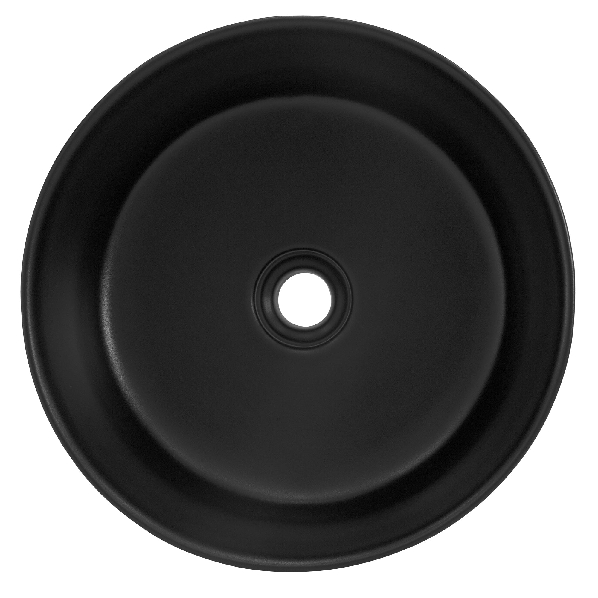 ECD Germany Sanitär Vasque ronde noire 41 cm céramique + bonde
