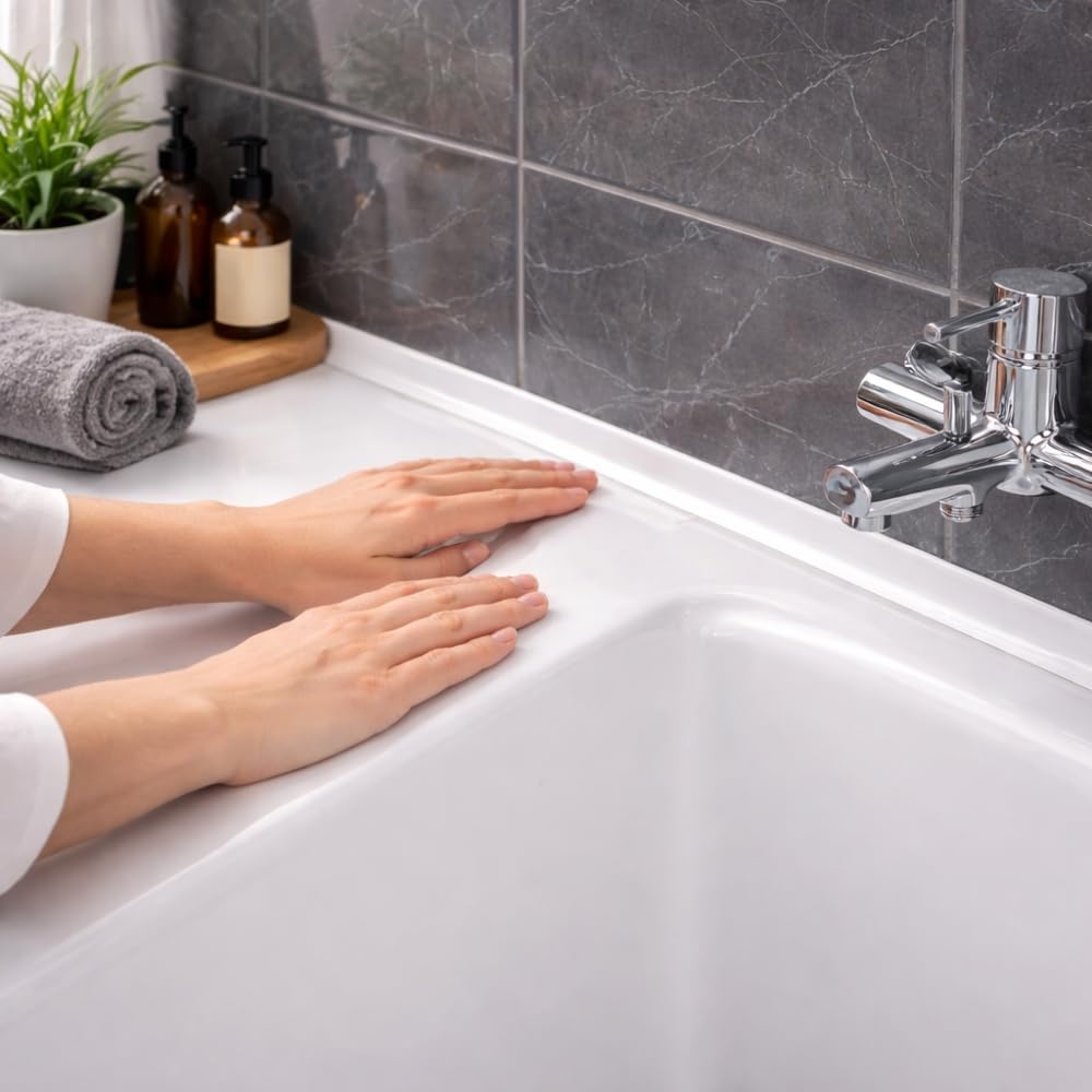 GEKO Bande d'étanchéité blanche 22 mm x 2,4 m baignoire