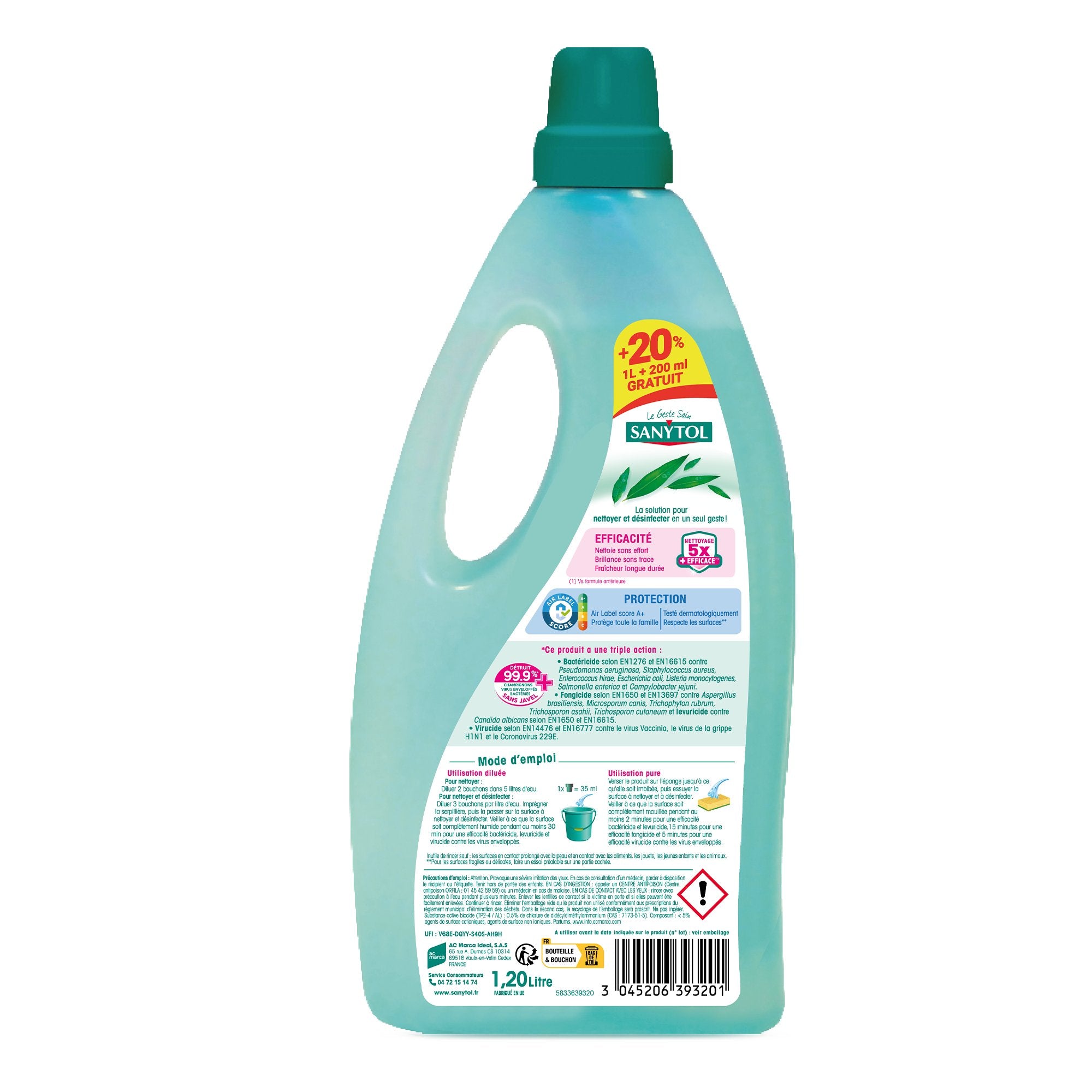 Stokomani Maison Nettoyant désinfectant sol eucalyptus
