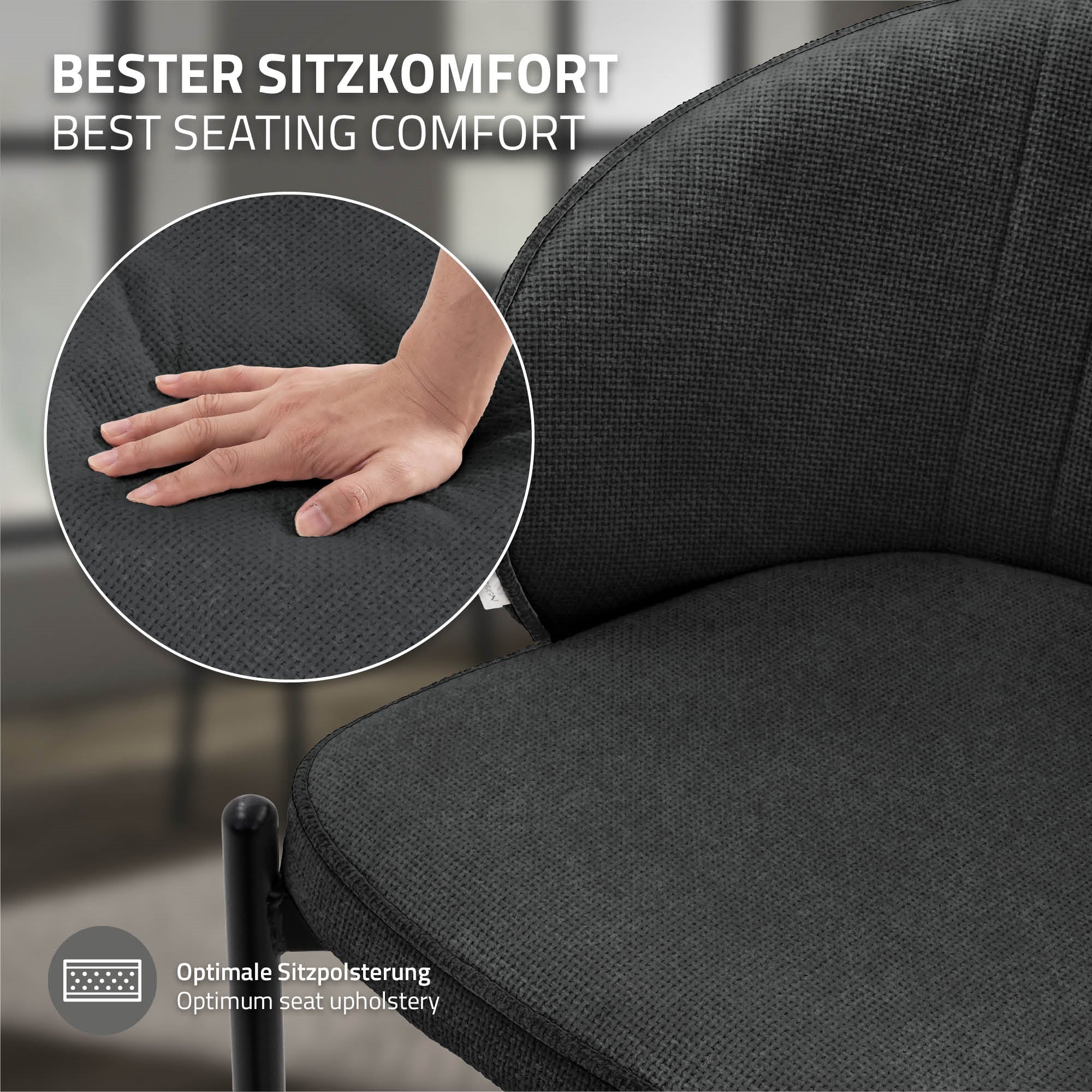 ECD Germany Möbel ML-Design chaise anthracite lot 2 polyester