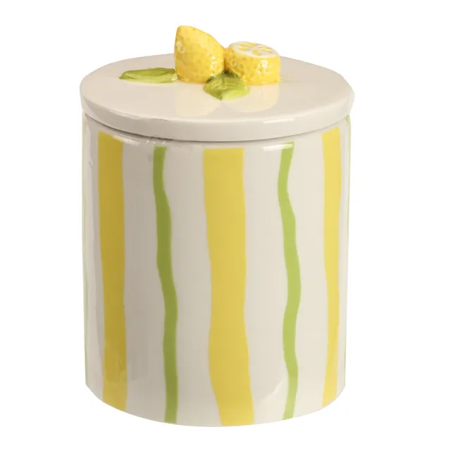 Stokomani Fruity pot céramique Fruits jaune 10x10x13 cm