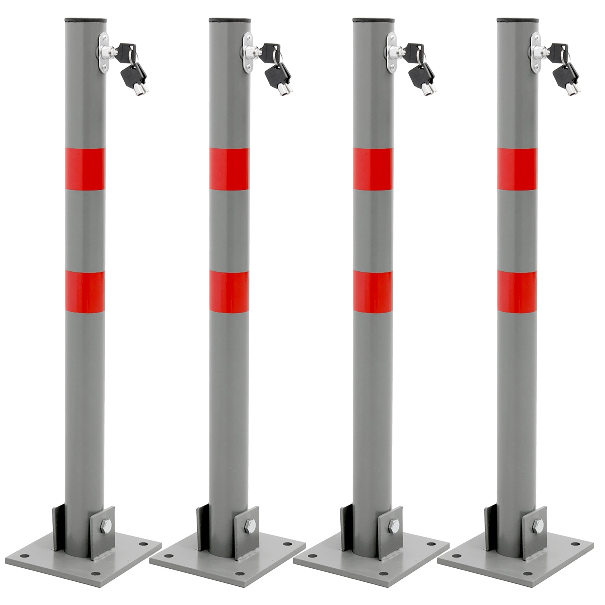 ECD Germany poteau parking rabattable 71 cm anthracite lot 4 acier