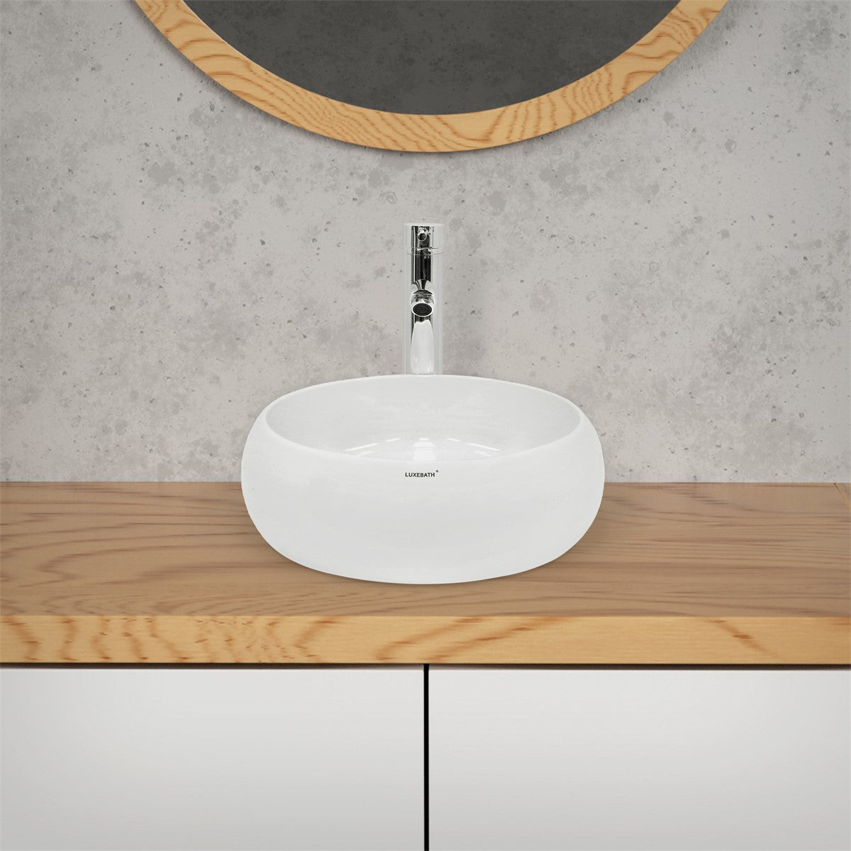 ECD Germany LuxeBath vasque céramique blanche 40x40 cm