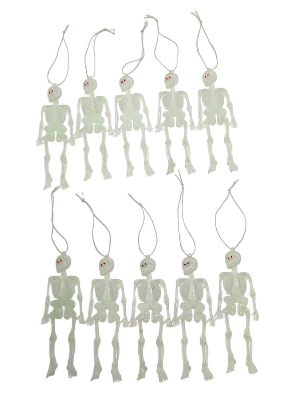 Stokomani Fêtes et cérémonies squelette phosphorescent Halloween 10 pièces