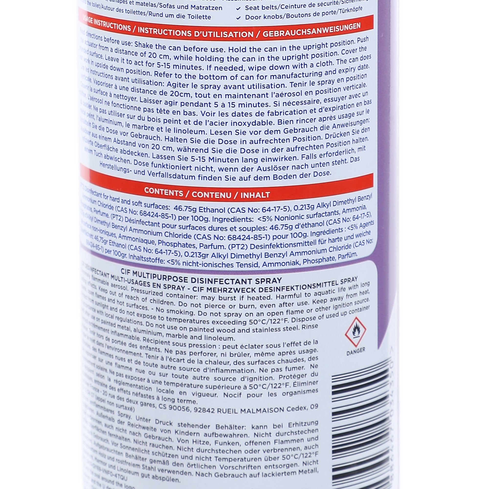 Spray désinfectant multi-usages parfum floral