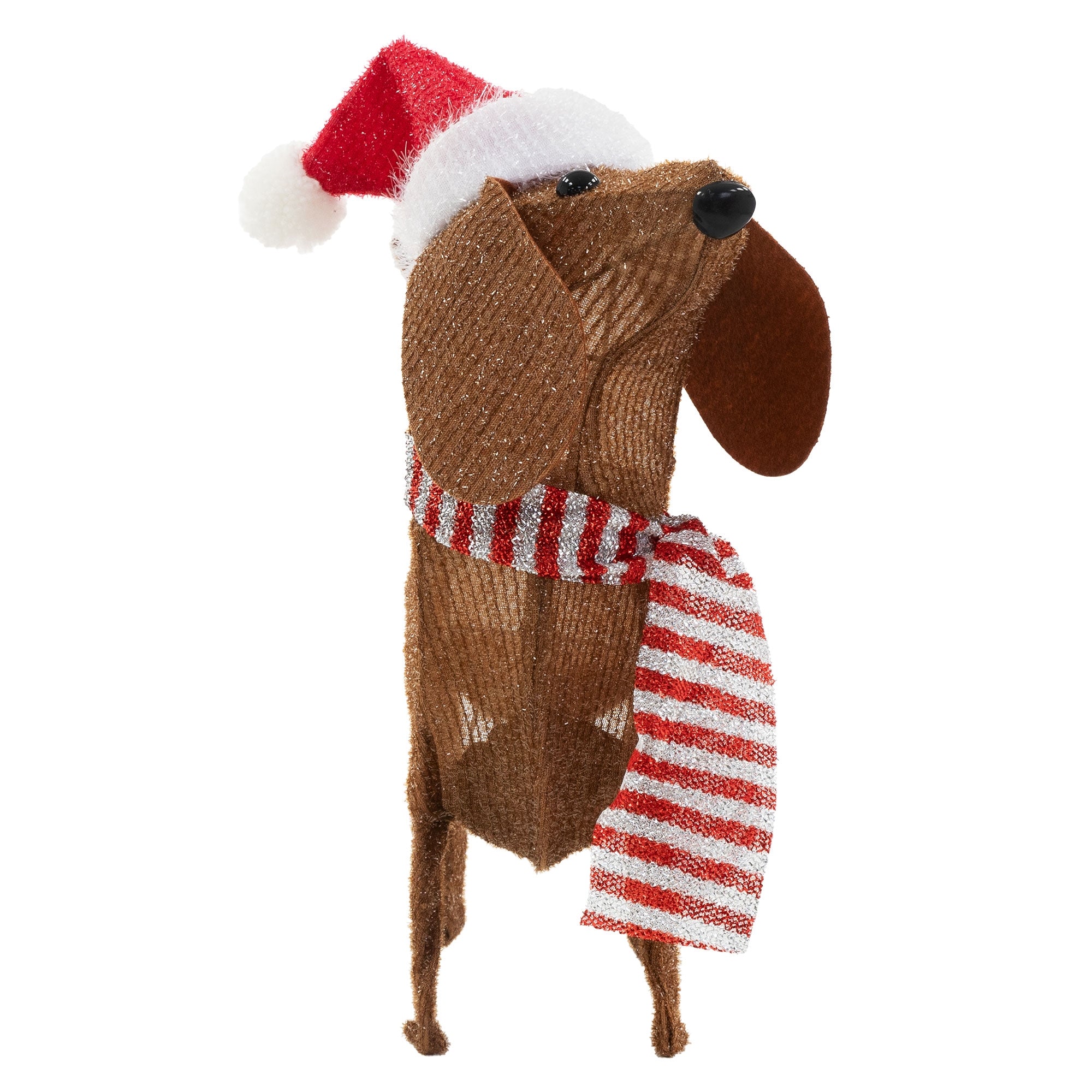 ECD Germany teckel LED Noël bonnet écharpe 60 cm à piles