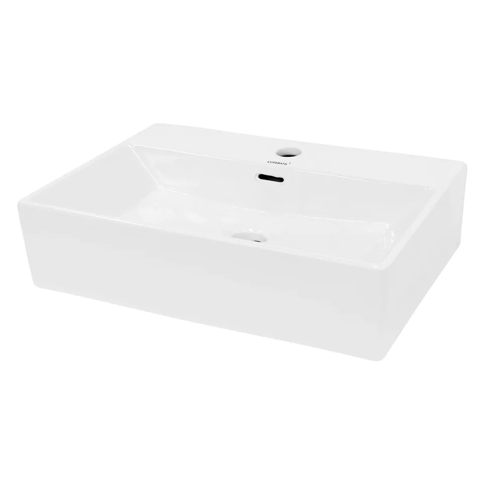ECD Germany Sanitär vasque carrée blanche 515x360 mm céramique