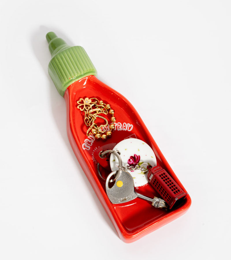 Sriracha vide-poche coupelle clés forme bouteille piment