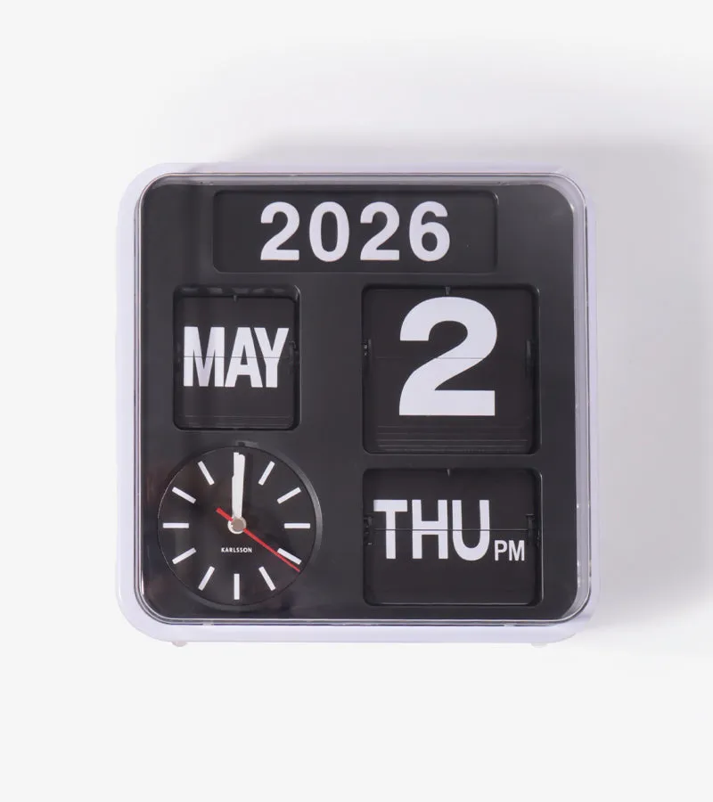 Karlsson Flip horloge calendrier à volets murale rétro