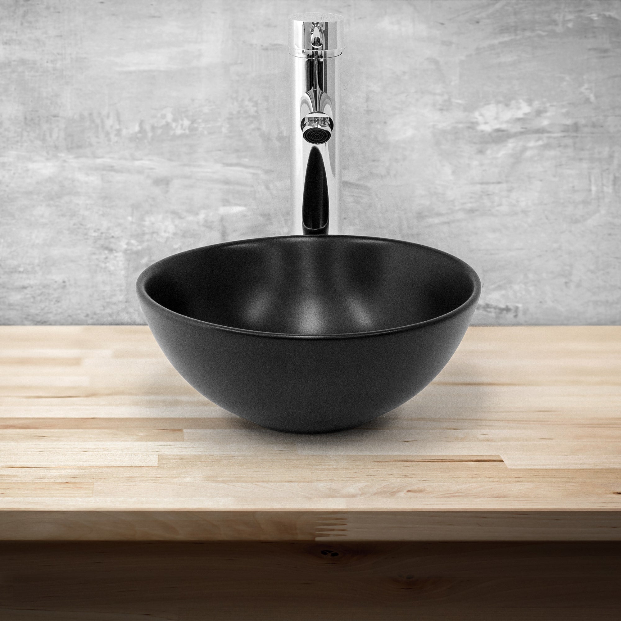 ECD Germany Sanitär vasque ronde noire Ø28x15 cm céramique