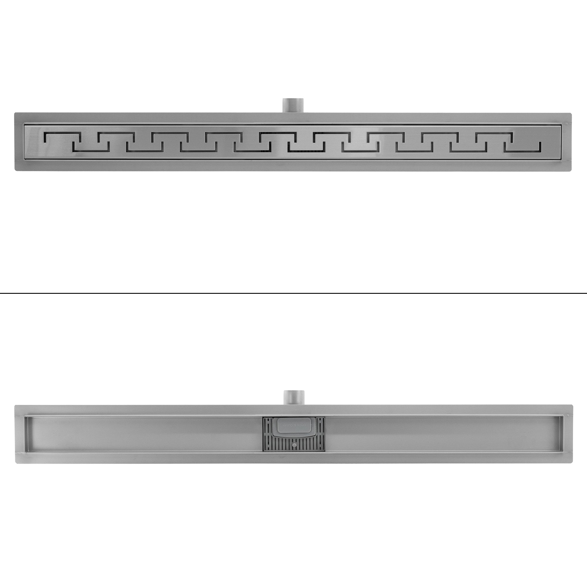 ECD Germany Sanitär caniveau douche 90cm inox rainuré