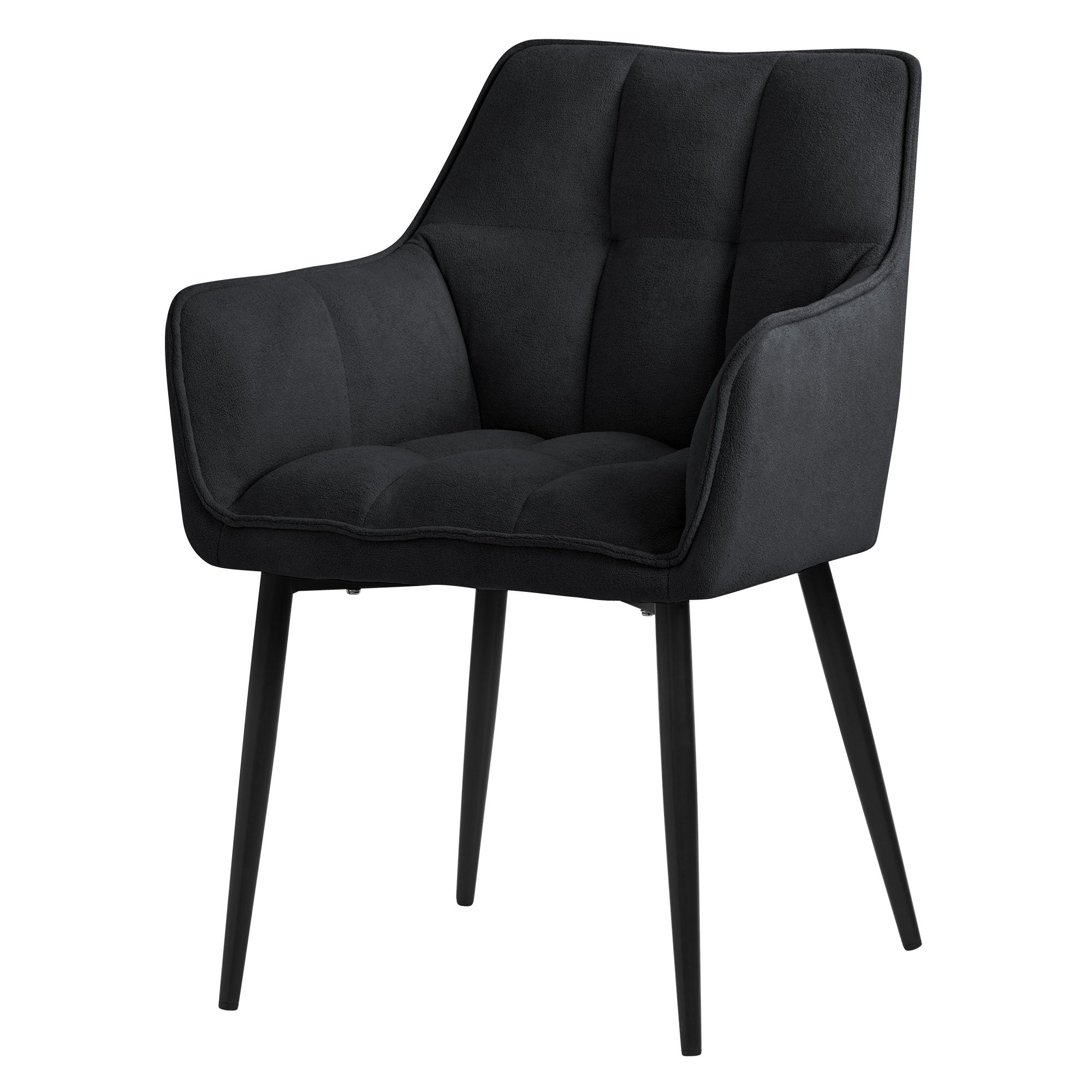 ECD Germany chaise salle à manger noire tissu bouclette