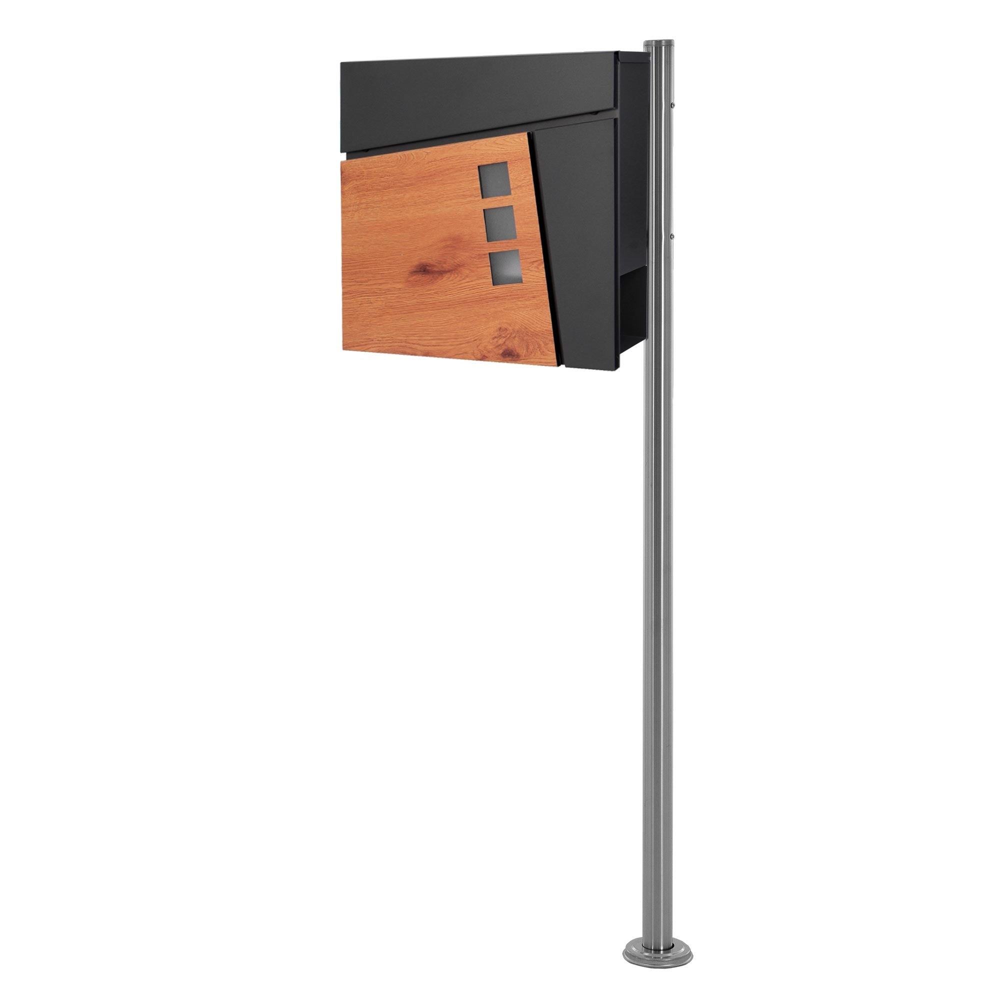 ECD Germany Boîte aux Lettres sur Pied Acier Argent 120cm