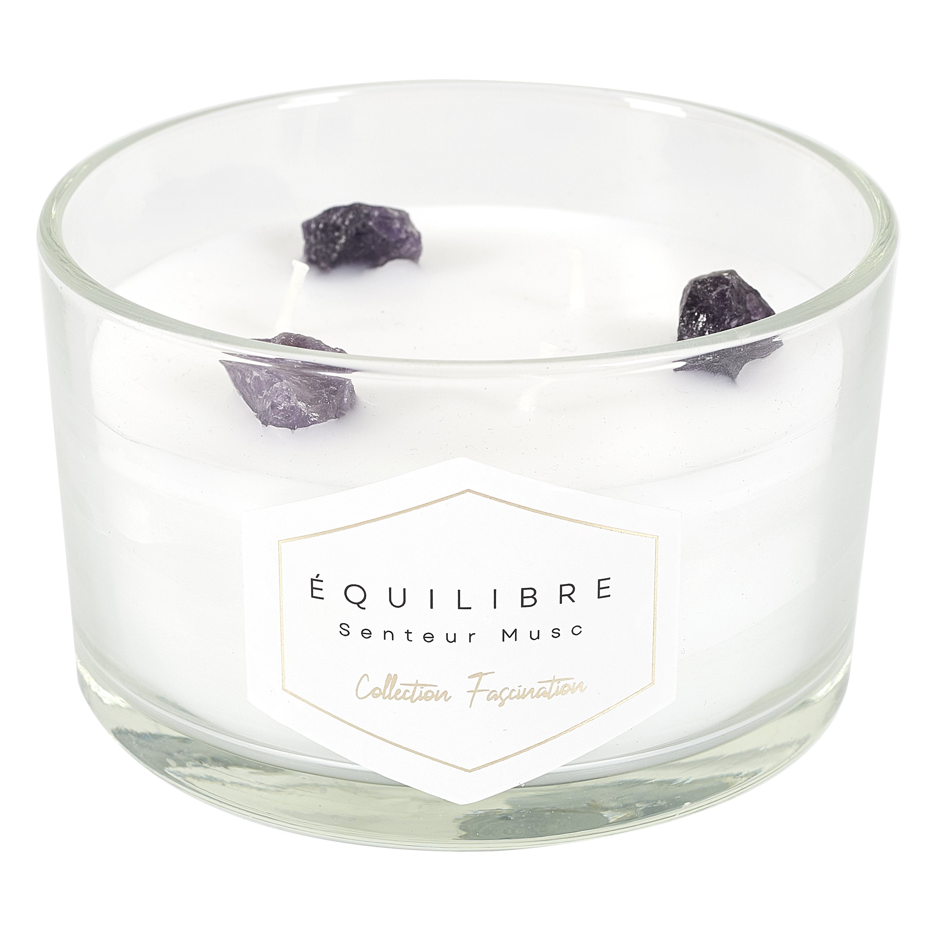 Stokomani Maison bougie parfumée 3 mèches pierres jasmin