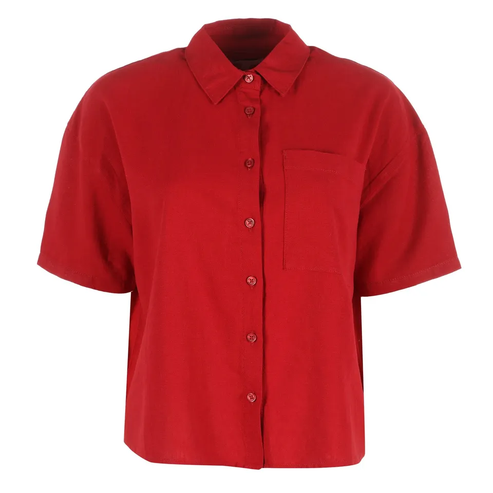 Stokomani Mode Chemise rouge manche courte femme