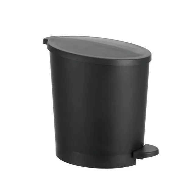 Poubelle à pédale 4 L noire salle de bain WC