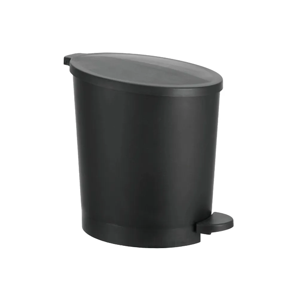 Poubelle à pédale 4 L noire salle de bain WC