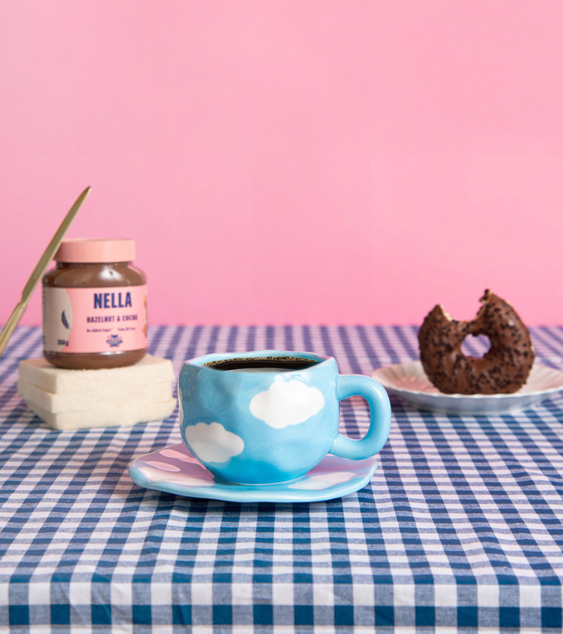 L'avant gardiste Nuage tasse et soucoupe céramique blanche