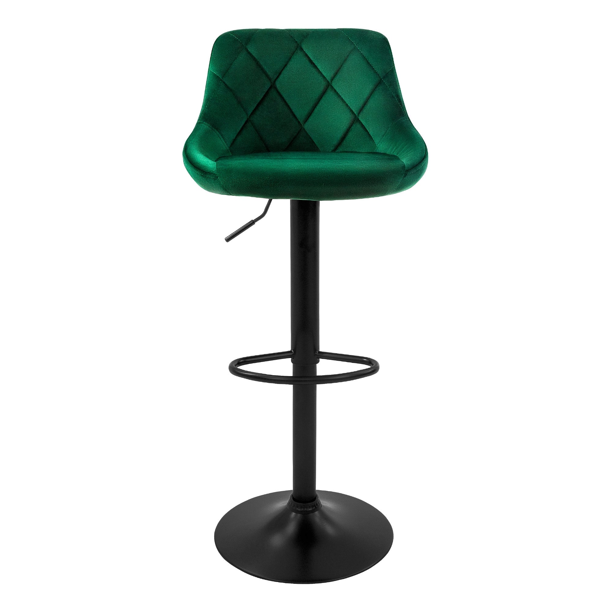ECD Germany Möbel Lot 2 tabourets bar velours vert dossier 62-82 cm