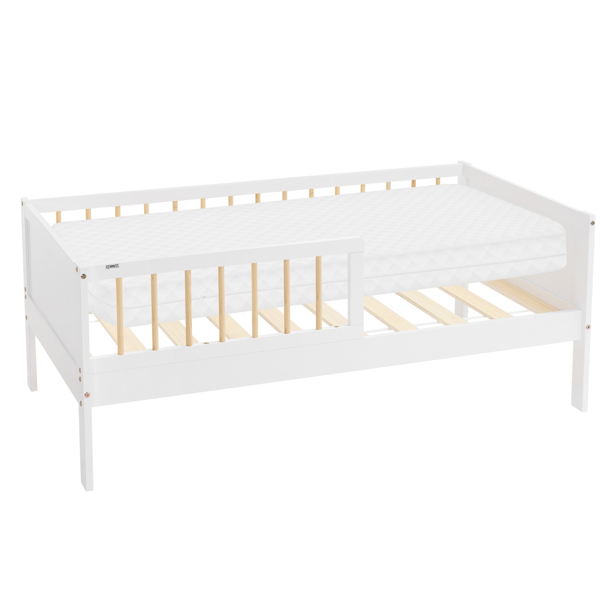 ECD Germany Kinder lit enfant 70x140 blanc naturel avec matelas