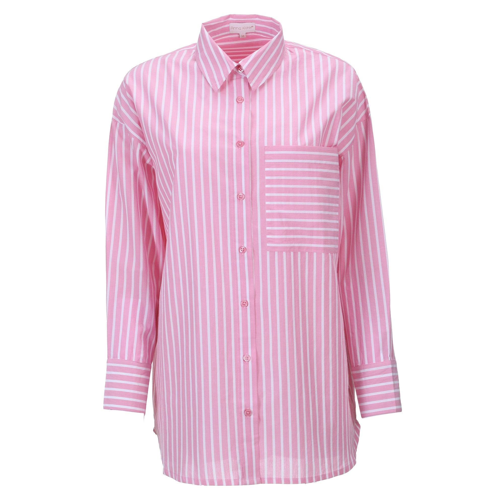 Stokomani Mode Chemise popeline rose chemisier femme