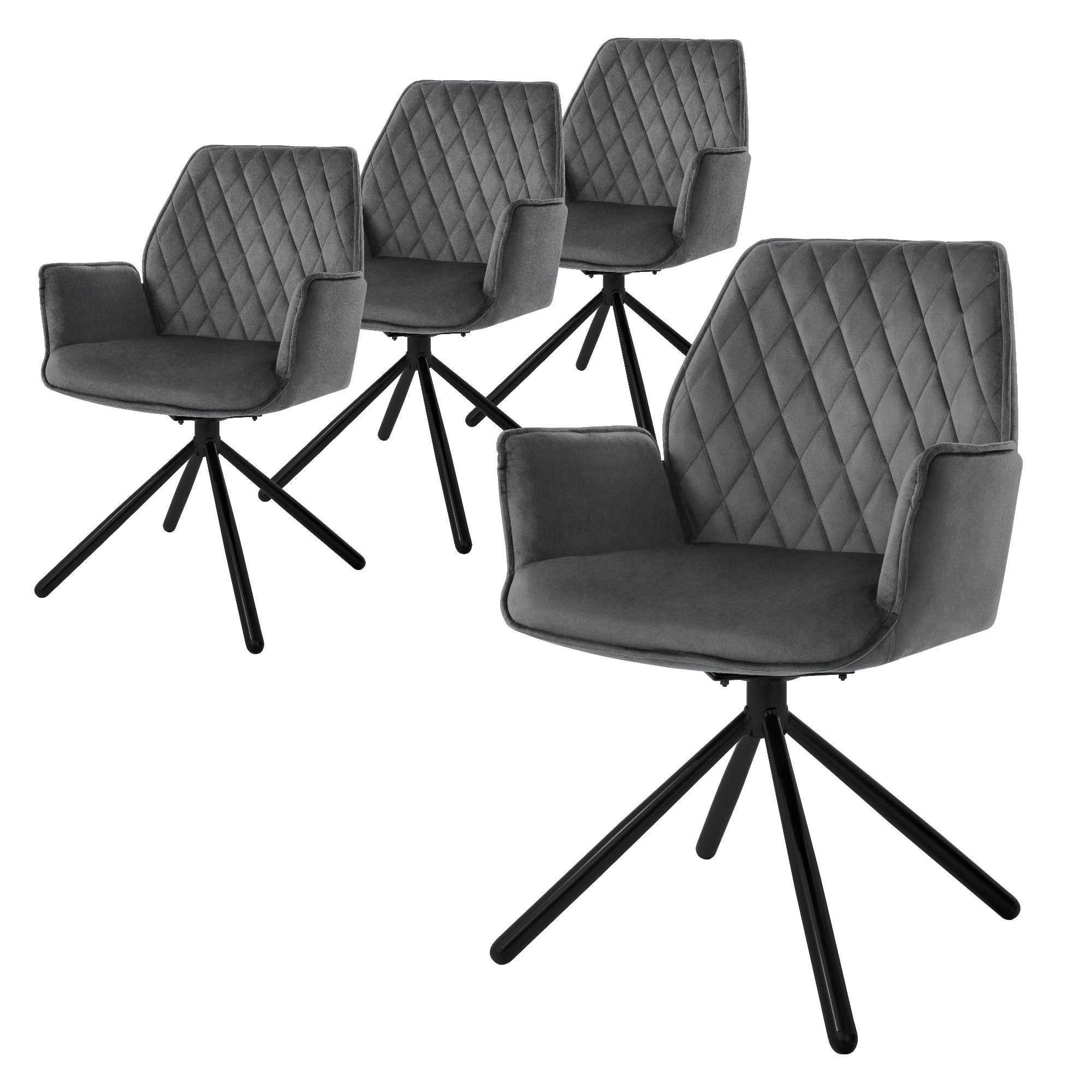 ECD Germany ML-Design chaise pivotante velours sauge