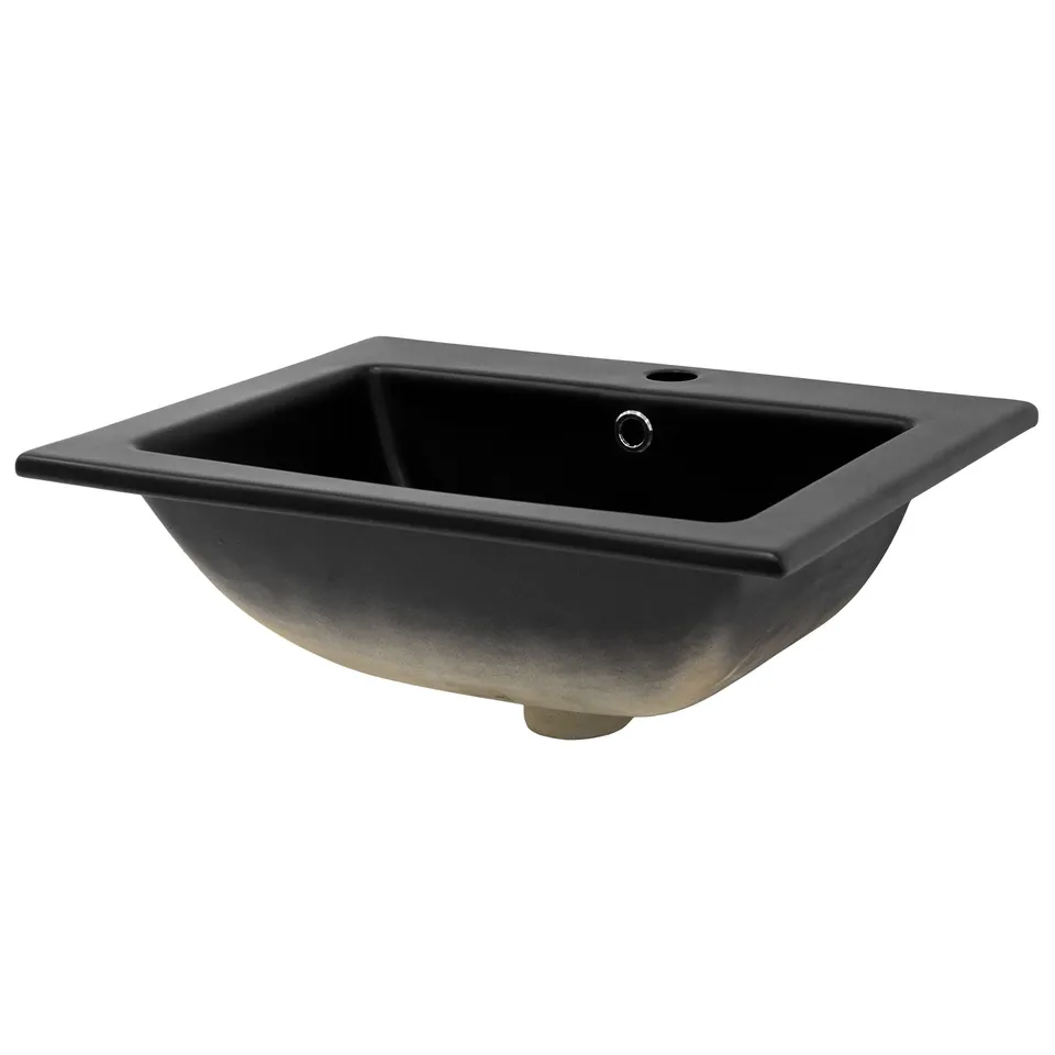 LuxeBath lavabo rectangulaire blanc céramique 525x450x210 mm