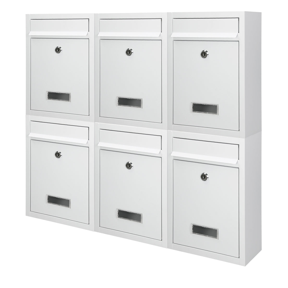 ECD Germany Bauen boîte aux lettres 215x9x32 blanc acier 2 clés