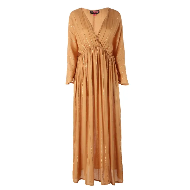 Stokomani Mode robe grande taille beige 2XL fluide