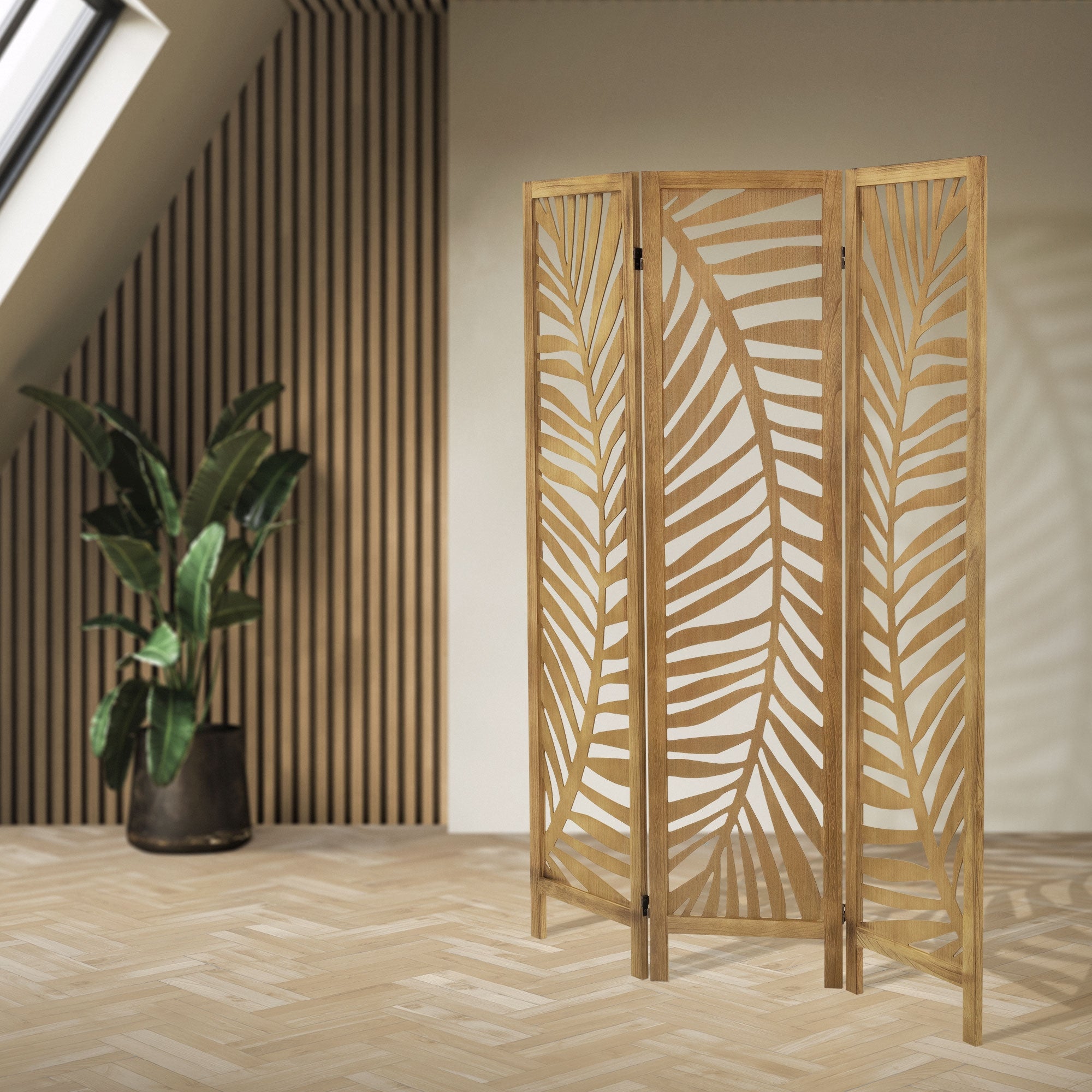 ECD Germany Möbel paravent Fukuoka marron 170x121 cm