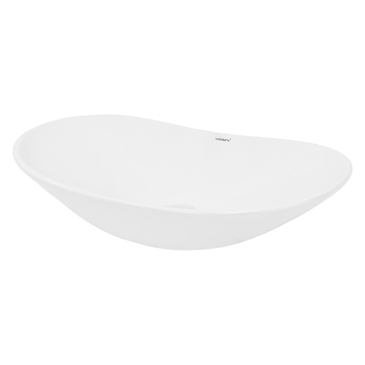 LuxeBath Vasque Ovale Céramique 640x365 Blanc Sans Bonde