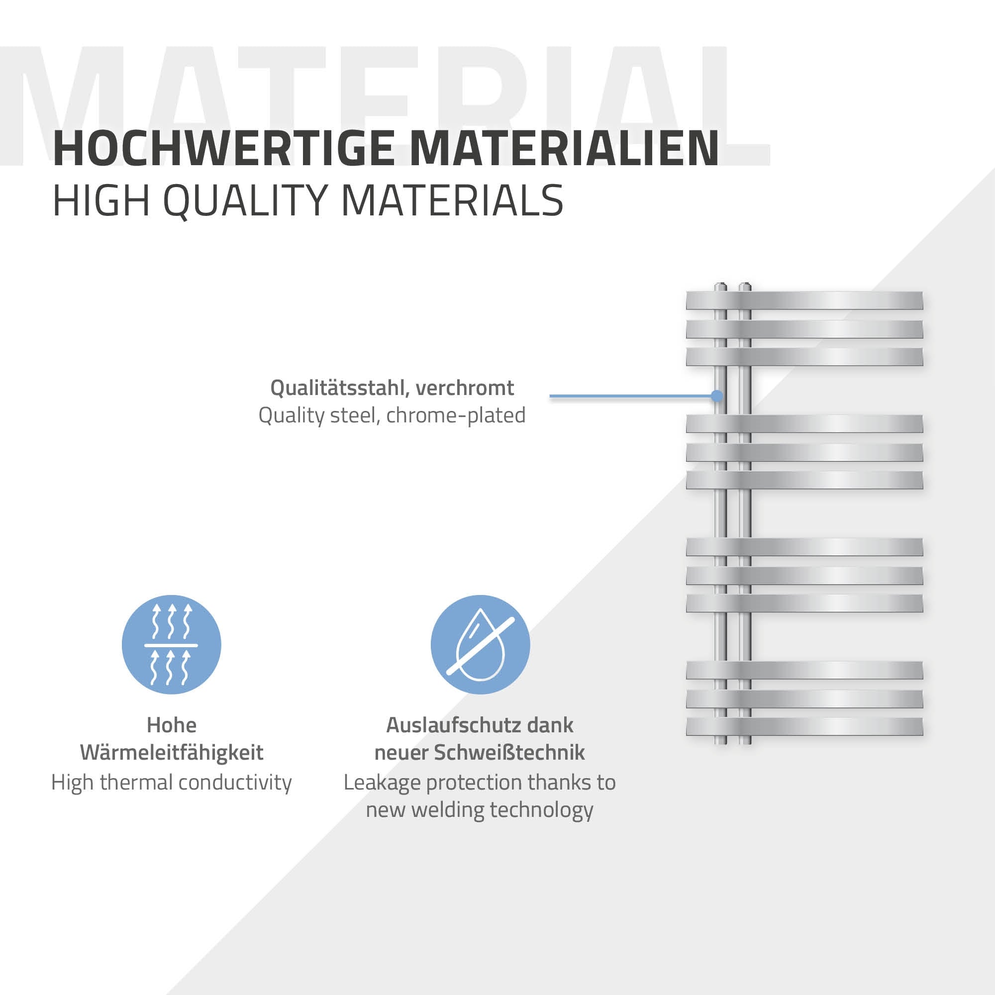 ECD Germany Heizungen sèche-serviettes 500x1000 chromé 300W
