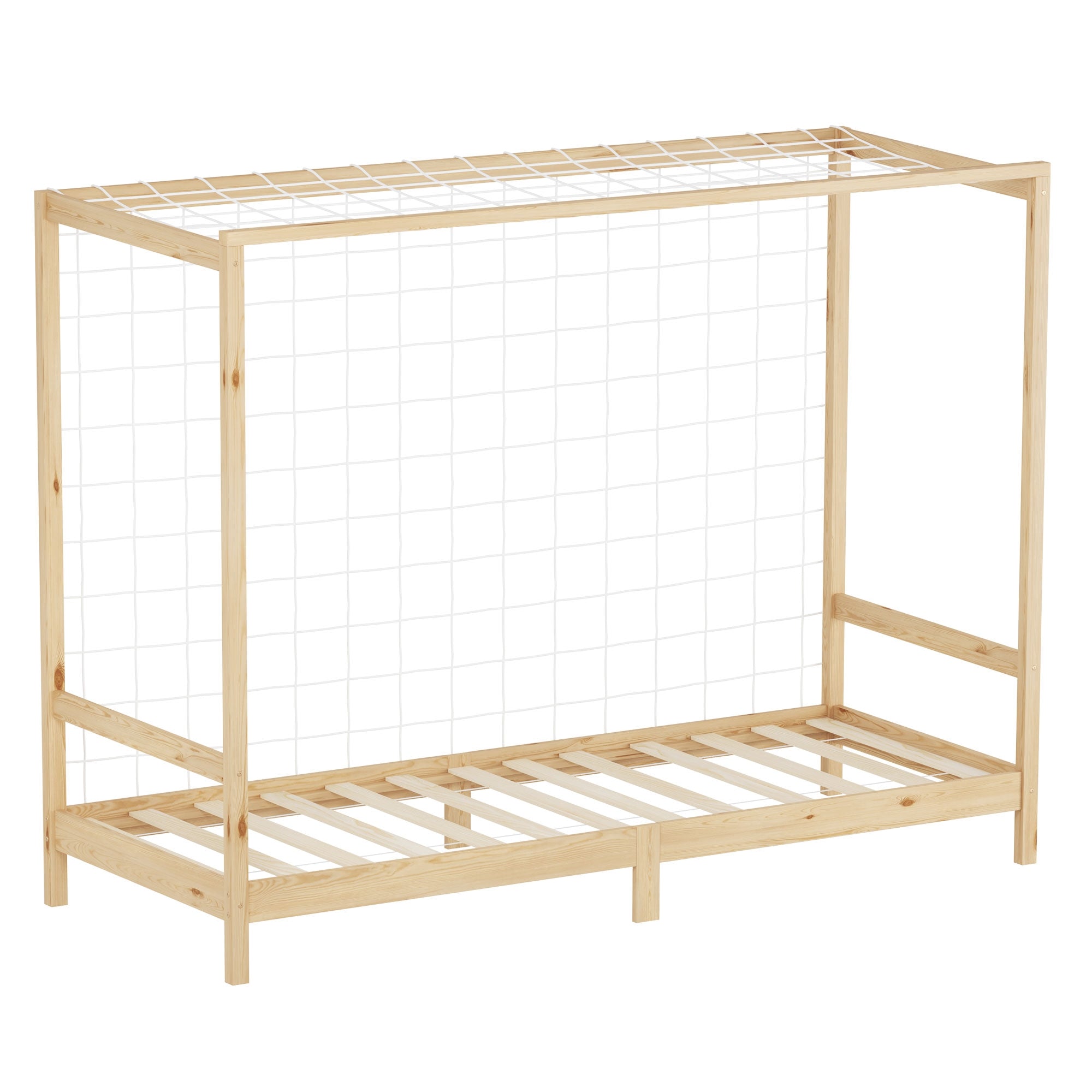 ML-Design lit enfant but de foot pin naturel 90x200 cm sommier