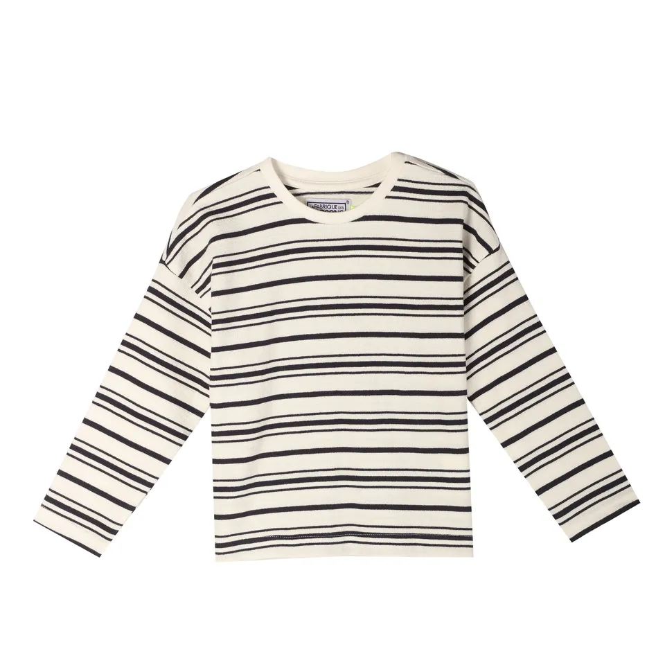 Stokomani Mode Tee-shirt marinière Blanc 04A manche longue enfant
