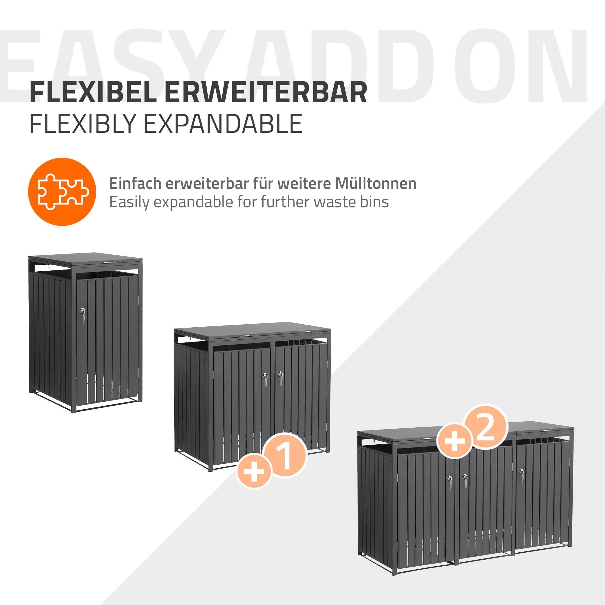 ML-Design 1x cache-poubelle 240L anthracite 68x80x120